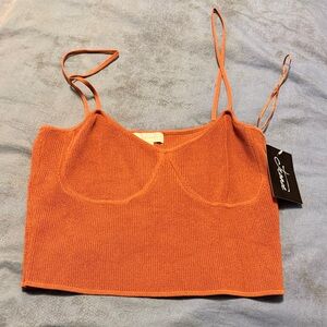 Elegant Orange Knit Camisole